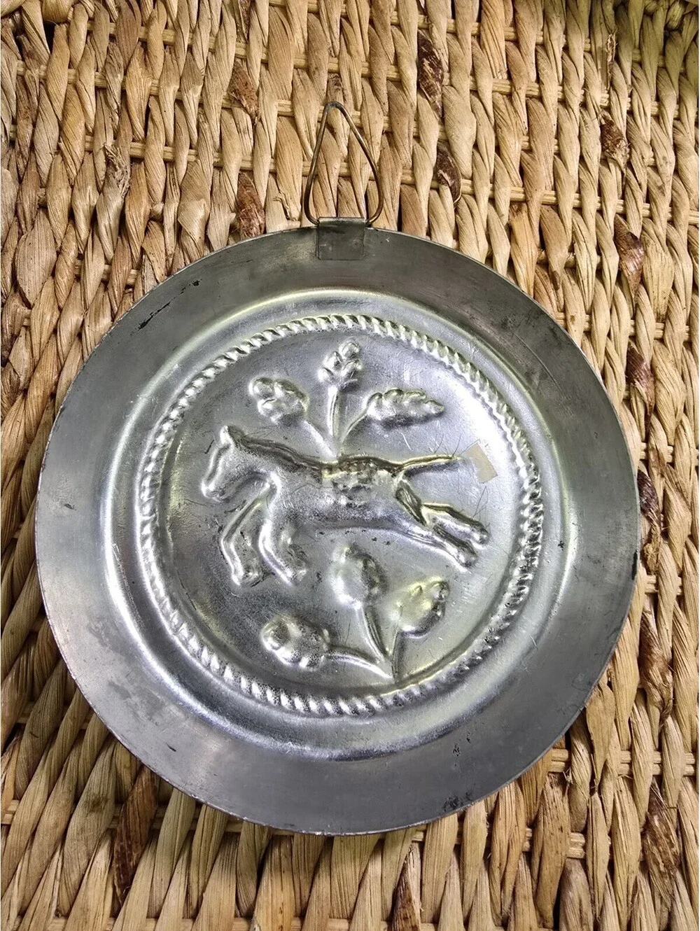Vintage Copper toned cake food jello mold wall hanging Horse decor